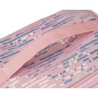 Peterson, kosmetyczka kuferek, cekinowa, różowa