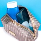 Peterson, kosmetyczka prostokątna, brokatowa, różowe złoto