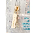 Peterson, kosmetyczka prostokątna, cekinowa, biała