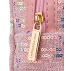 Peterson, kosmetyczka prostokątna, cekinowa, różowa