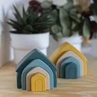 Petite&Mars, House, silikonowa zabawka, układanka, Intense Ochre, 12m+