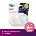 Philips Avent, Ultra Air, Night, smoczek uspokajający, różowy, 0-6m