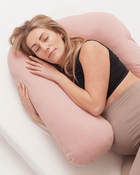 Piapimo, poduszka ciążowa do spania, typ 7, jersey, różowa