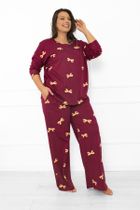 Piżama damska, bordowa, Italian Fashion