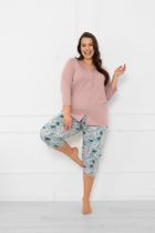 Piżama damska, różowa, Sekwoja, Italian Fashion