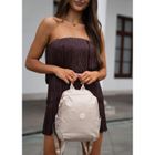 Plecak miejski, beżowy, skóra ekologiczna, Peterson