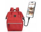 Plecak na laptopa, czerwony, port USB, Himawari