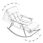 Pojedynczy fotel bujany z czarną metalową podstawą, szary