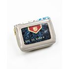 Portfel, biało-niebieski, skórzany, Peterson