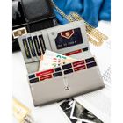 Portfel, biały, skóra ekologiczna, Peterson