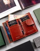 Portfel, brązowy, skórzany, Peterson