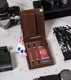 Portfel, brązowy, skórzany, Peterson