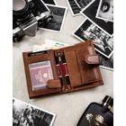 Portfel, brązowy, skórzany, Peterson