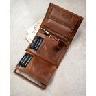 Portfel, brązowy, skórzany, Peterson