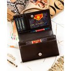 Portfel, brązowy, skórzany, Peterson