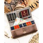 Portfel, brązowy, skórzany, RFID, Peterson