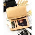 Portfel, ciemnobeżowy, skóra ekologiczna, RFID, Peterson