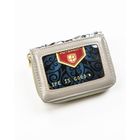 Portfel, czarno-biały, skórzany, Peterson