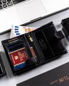 Portfel, czarny, skórzany, Peterson