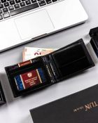 Portfel, czarny, skórzany, Peterson