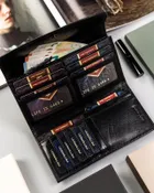 Portfel, czarny, skórzany, RFID, Peterson