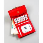 Portfel, czerwony, skóra ekologiczna, Milano Design