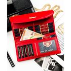 Portfel, czerwony, skóra ekologiczna, Peterson