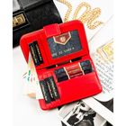 Portfel, czerwony, skóra ekologiczna, Peterson