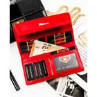 Portfel, czerwony, skóra ekologiczna, Peterson