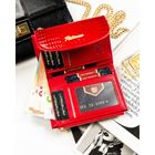 Portfel, czerwony, skóra ekologiczna, Peterson