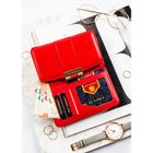 Portfel, czerwony, skóra ekologiczna, Peterson