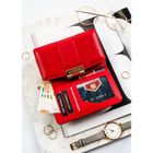 Portfel, czerwony, skóra ekologiczna, Peterson