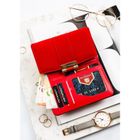 Portfel, czerwony, skóra ekologiczna, Peterson