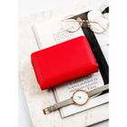 Portfel, czerwony, skóra ekologiczna, Peterson