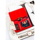 Portfel, czerwony, skóra ekologiczna, Peterson