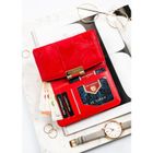 Portfel, czerwony, skóra ekologiczna, Peterson