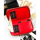 Portfel, czerwony, skóra ekologiczna, RFID, Peterson