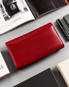 Portfel, czerwony, skórzany, Peterson