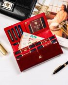 Portfel, czerwony, skórzany, Peterson