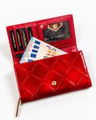 Portfel, czerwony, skórzany, Peterson