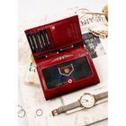 Portfel, czerwony, skórzany, Peterson