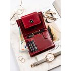 Portfel, czerwony, skórzany, Peterson