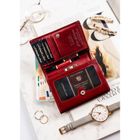 Portfel, czerwony, skórzany, Peterson