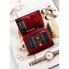 Portfel, czerwony, skórzany, Peterson