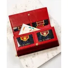 Portfel, czerwony, skórzany, Peterson