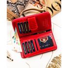 Portfel, czerwony, skórzany, Peterson