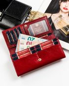 Portfel, czerwony, skórzany, RFID, Peterson