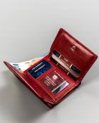 Portfel, czerwony, skórzany, RFID, Peterson