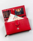 Portfel, czerwony, skórzany, RFID, Peterson