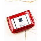 Portfel, czerwony, skórzany, RFID, Rovicky